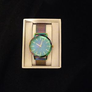 Silver multicolored casual watch